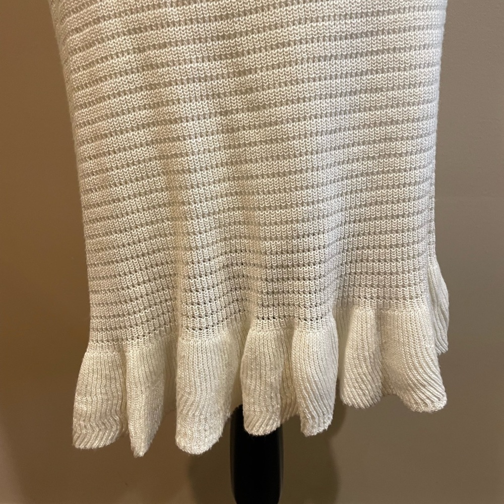 House of Harlow 1960 Knit Ruffle Cream Dress - Picture 6 of 14